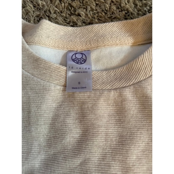 Te Verde Women's Tan Sweatshirt Side Zippers Size Small - Picture 7 of 10